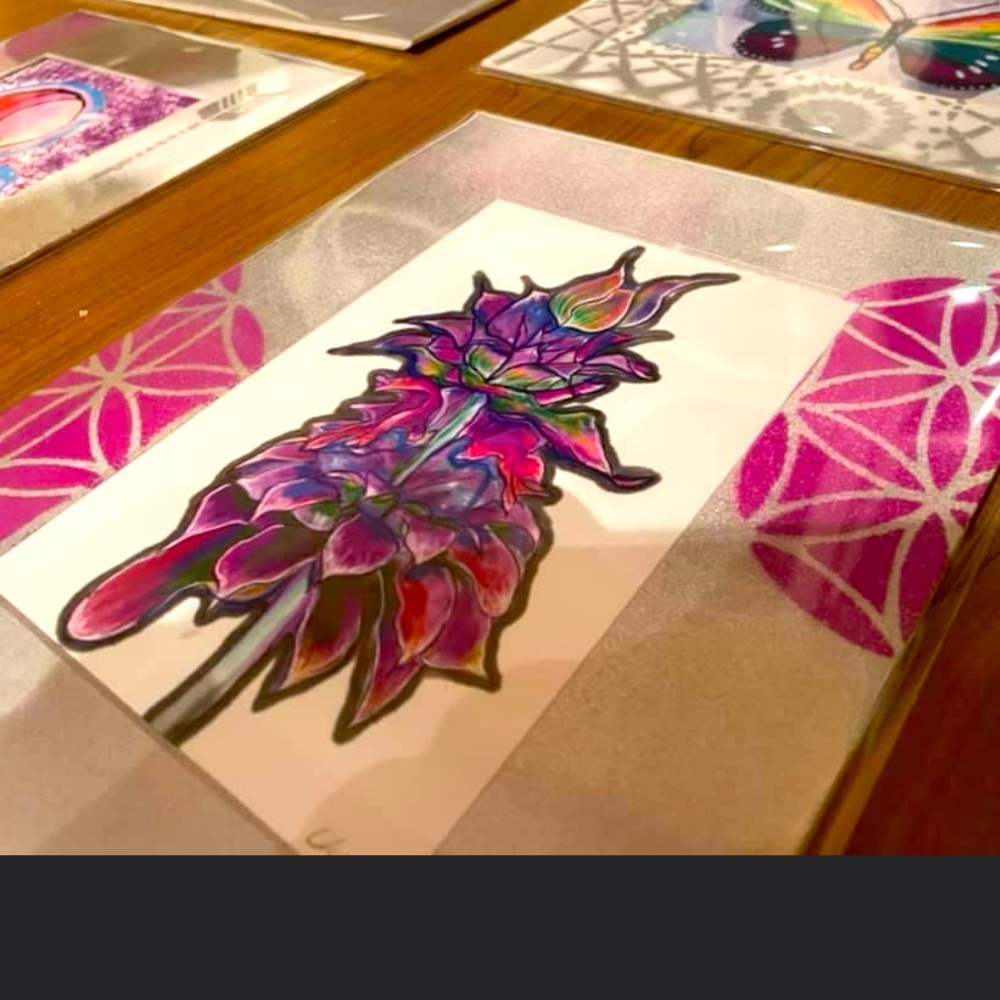 Hand drawn and illustrated flower print